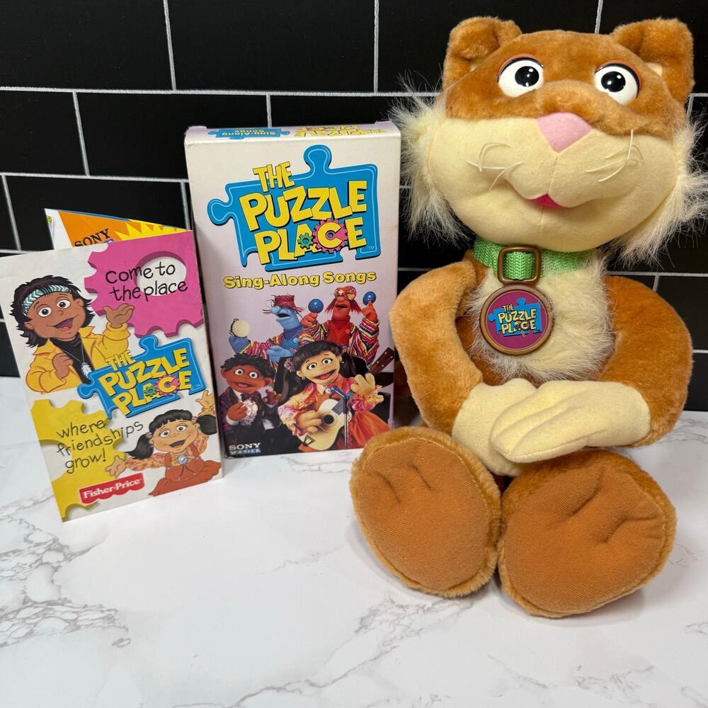 Vintage 1994 The Puzzle Place Sizzle Plush VHS Tape Lot PBS